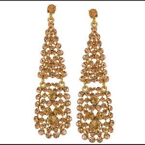 Large Light Colorado Topaz Crystal Teardrop Earrings-Boutique